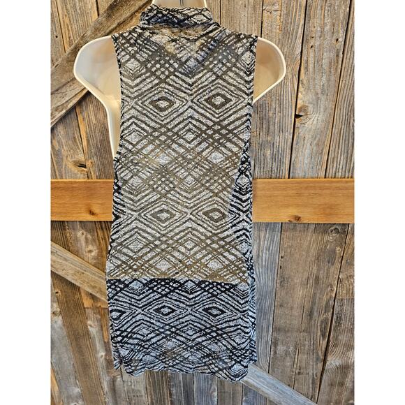 Nwt daytrip Buckle brand semi Sheer open cardigan tunic black white y2k medium - Picture 2 of 7